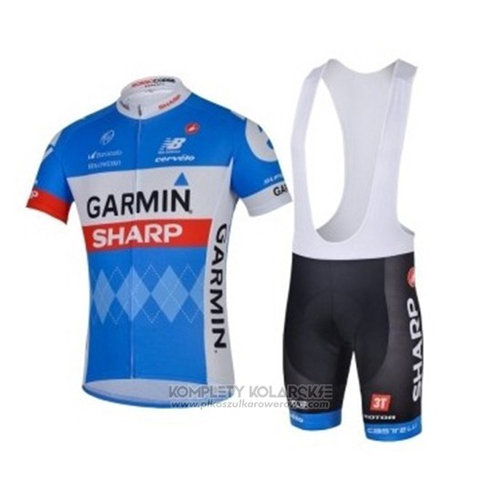 2018 Odziez Rowerowa Garmin Sharp Niebieski Krotkie Rekawy Rowerowe Szelkach